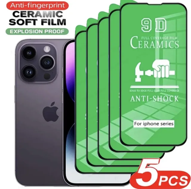 Película cerámica HD de 5 piezas para iPhone 15 14 13 12 11 Pro Max