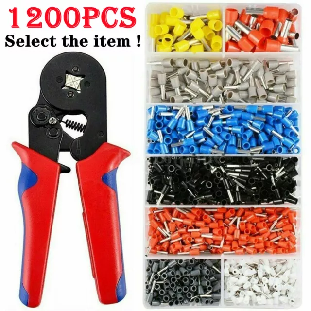 1200PCS Cable Wire Cord Pin End Bootlace Ferrule Connectors Set Crimp Terminals