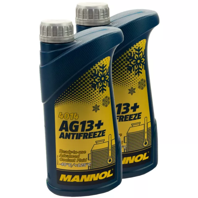 Kühlerfrostschutz MANNOL Advanced Antifreeze -40°C 2x 1 Liter Gelb Frost Schutz