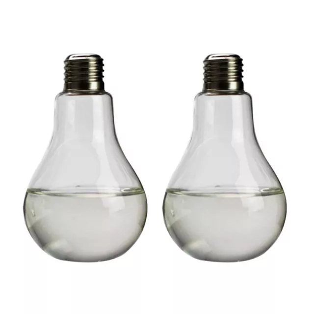 2X Vaso di Tavolo in Bicchiere Trasparente Modulo di la Lampadina per Piant5573