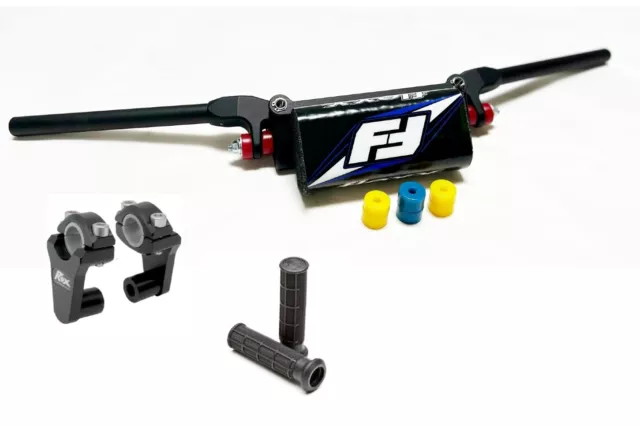 Fasst Flexx 15 Quad Low Handlebars Bars Blue Rox 2" Riser Grips KFX450 KFX 450R