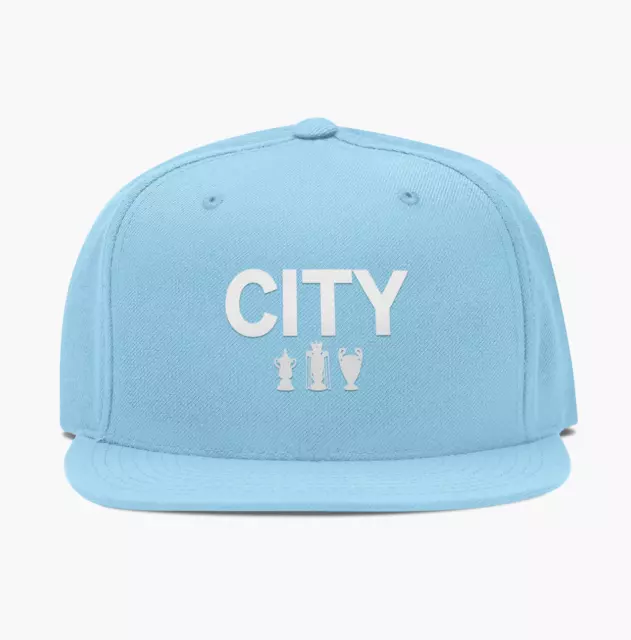 CITY TREBLE Manchester City Football MAN CITY MCFC - SKY BLUE Baseball Cap