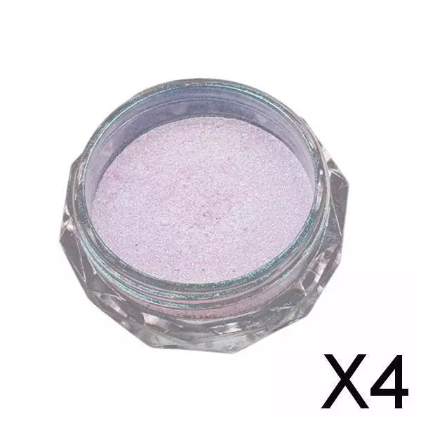 4X Chrome Nail Powder Iridescent Perlglanz Spiegeleffekt Für Profis Light