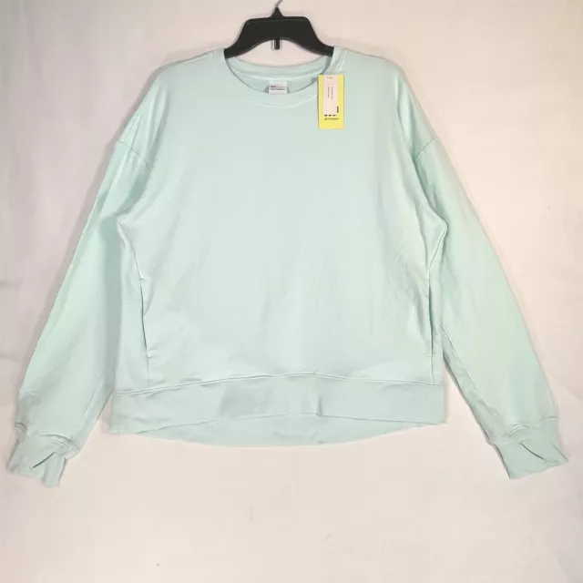 All In Motion Sweatshirt Womens X-Small Soft French Terry Crewneck Light Blue