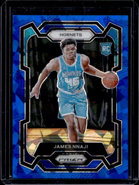 2023-24 Panini Prizm James Nnaji Blue Ice Prizm Rookie RC #020/125 Hornets