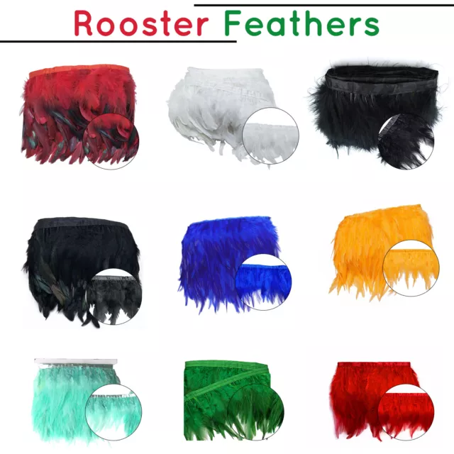 Rooster Tail Feathers Many Colour Fly Craft Hat Arts Decorations Wedding Card UK