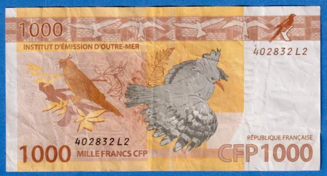 French Pacific Territories 1000 Francs ND(2014), P-6(3) Circulated Note 402832L2