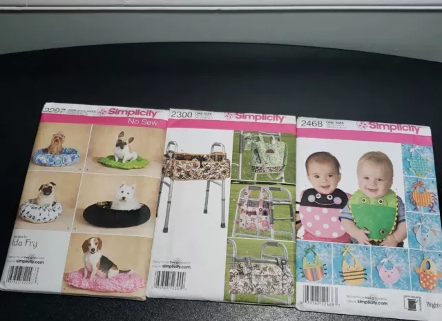 Simplicity Crafts Lot of 3 Dog, Bibs, and Shopping Cart Cover NEW