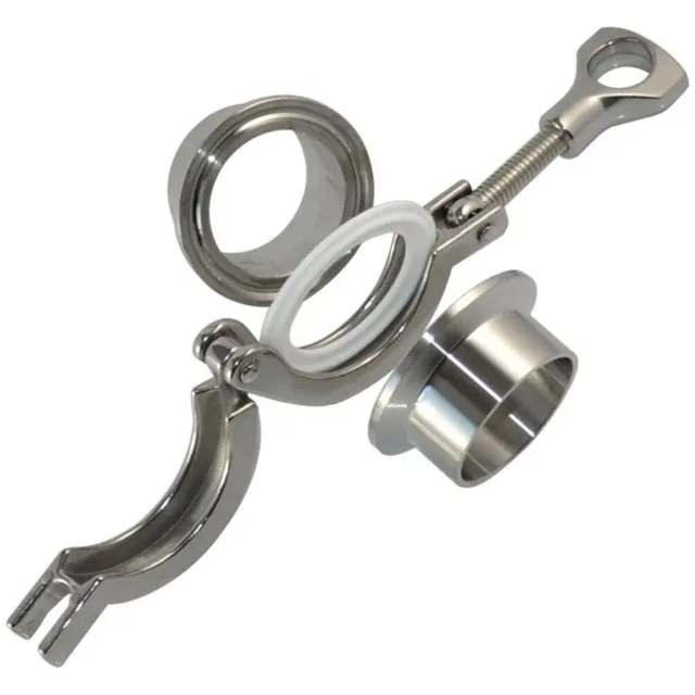 Stainless Steel 304 Sanitary Weld Ferrule Kit with Tri Clamp and PTFE Gasket