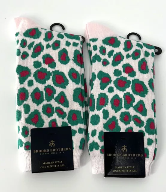 Brooks Brothers NWT Casual Dress Socks Two Pairs Animal Print