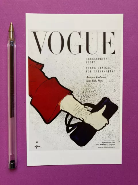 carte postale 15 septembre 1949 René Gruau couverture Vogue magazine mode