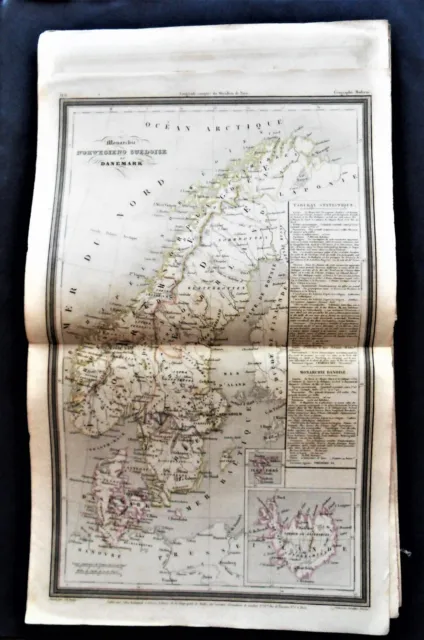 Mappa geografica antica Atlante Dufour - Svezia, Norvegia e Danimarca