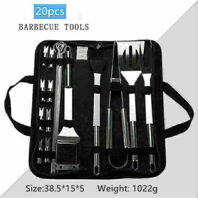 Stainless Steel BBQ Tools Set Barbecue Utensil Outdoor Camping Grill Cooking Kit