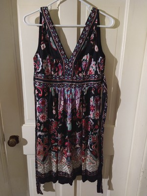 ECI New York Women's Silk Blend Dress Size 12 Floral Lightweight Colorful