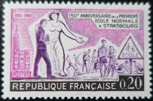 Frankreich Briefmarke Schule Normale Straßburg N°1254 neuer Stempel Luxus MNH