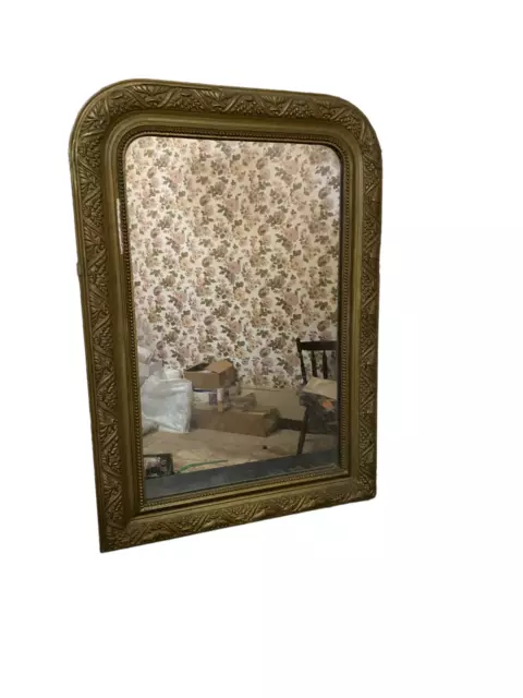 Ancien Miroir Stuck Platre De Cheminée Glace Candelabre. Pas Sorcière Œil Soleil