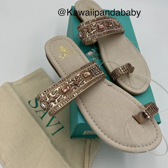 NWT Rose Gold Rhinestone Bling Embellished Wedding Reception OpenToe Sandal SZ 9