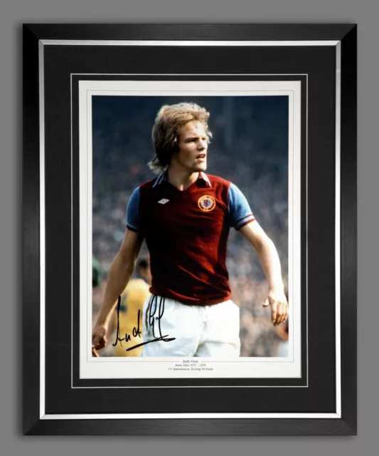 Andy Gray Signed And Framed Aston Villa Football 12x16 Photograph