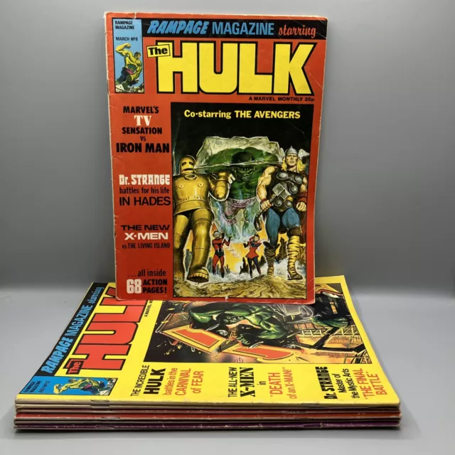 Rampage Magazine Staring the HULK 7 Paperback Comic Book Bundle 1979