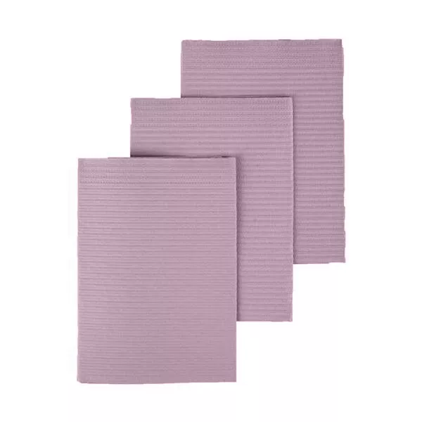Medicom 8380 Dry-Back Plus Patient Bibs 13" x 18" Lavender 500/Pk