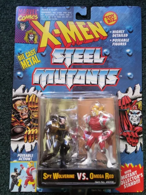 Marvel Comics X-Men Steel Mutants Toy Biz Spy Wolverine Omega Red Die Cast Metal