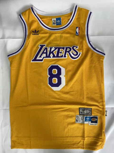 Rétro Kobe Bryant #8 Los Angeles Lakers Maillot de Basket Cousu Jaune