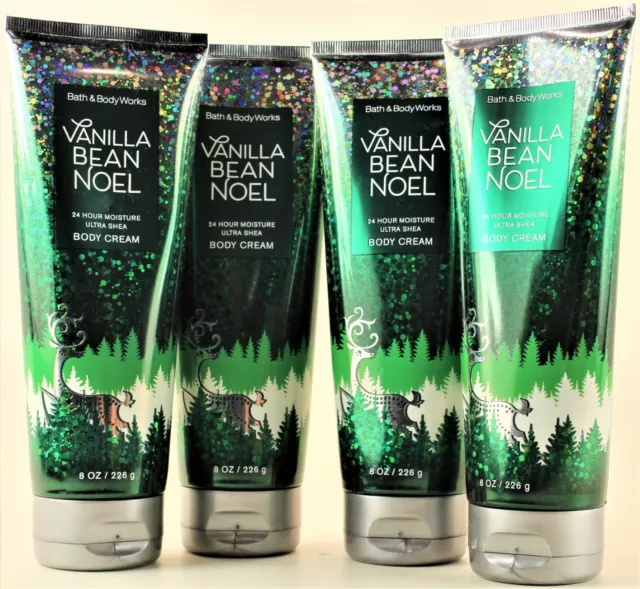 QTY 4 - Bath & Body Works VANILLA BEAN NOEL Body Cream Lotion Moisturizer 8oz