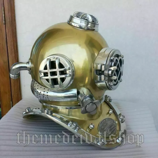 Brass Finish Maritime Nautical U.S Navy Mark V Scuba Divers Diving Helmet Gift