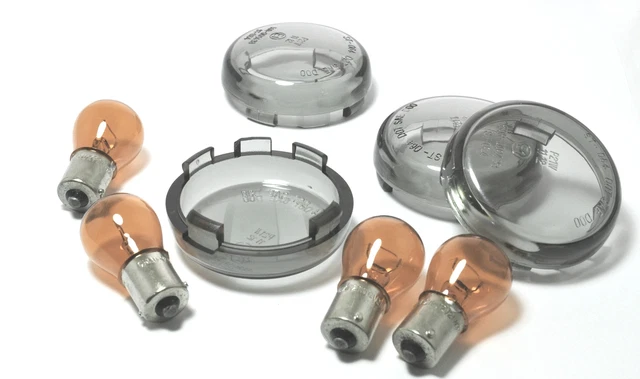 Copri Indicatori Moto Fumè - 2 Pezzi Per Harley Dyna, Softail, Sportster 1986-2015, Stile Personalizzato - Foto 9