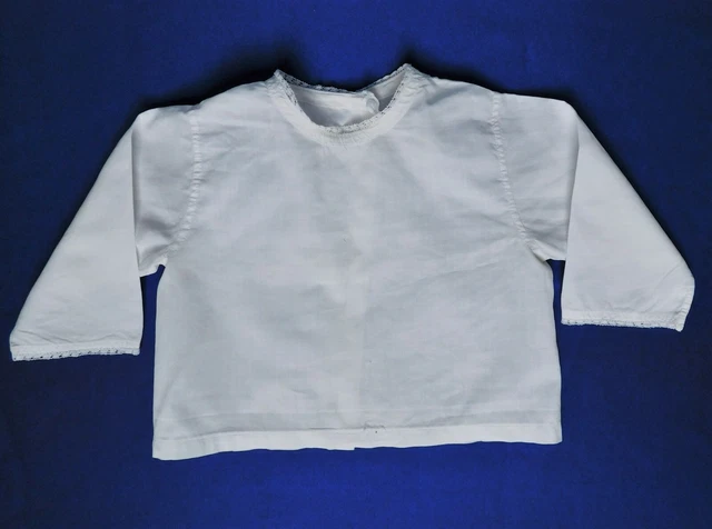 Vintage antique vest top Long sleeves Narrow lace trim Hand made baby clothes D