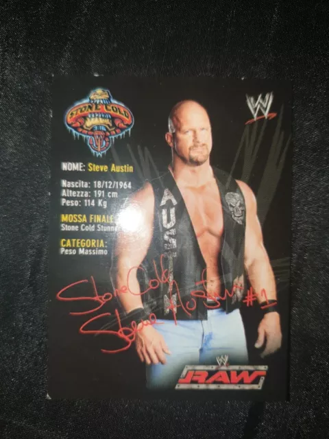 Wrestling Smack Down Raw WWE Stone Cold Steve Austin Card Signature Signed Rare 