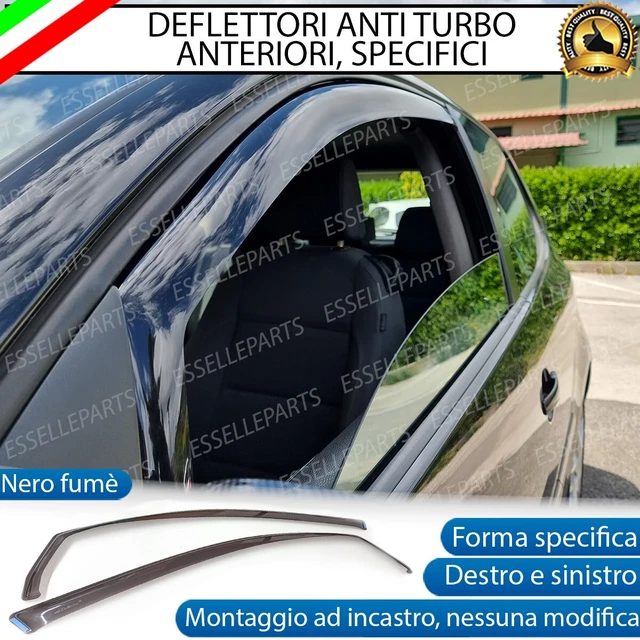 Déflecteurs D'Air Avant Pour Citroën C-Élysée (4 Portes) à Partir De 2013 - Kit 2 Pièces Gris, Compatible Anti-Pinch - Anti-Turbo, Aération Naturelle