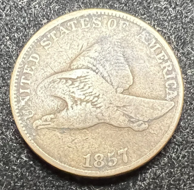1857 Flying Eagle Cent Grades Vg+ Ah-5
