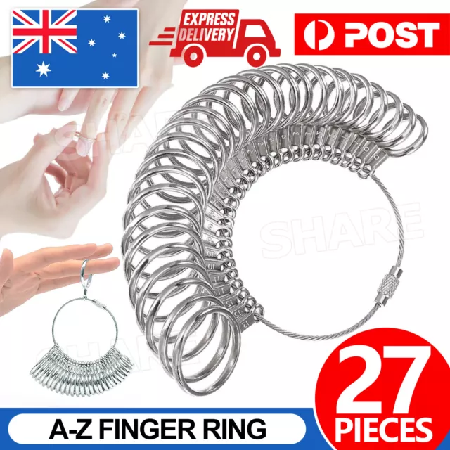 Australian A-Z Finger Ring Sizer Size Sizing Measure Measurement Gauge Tool Kit