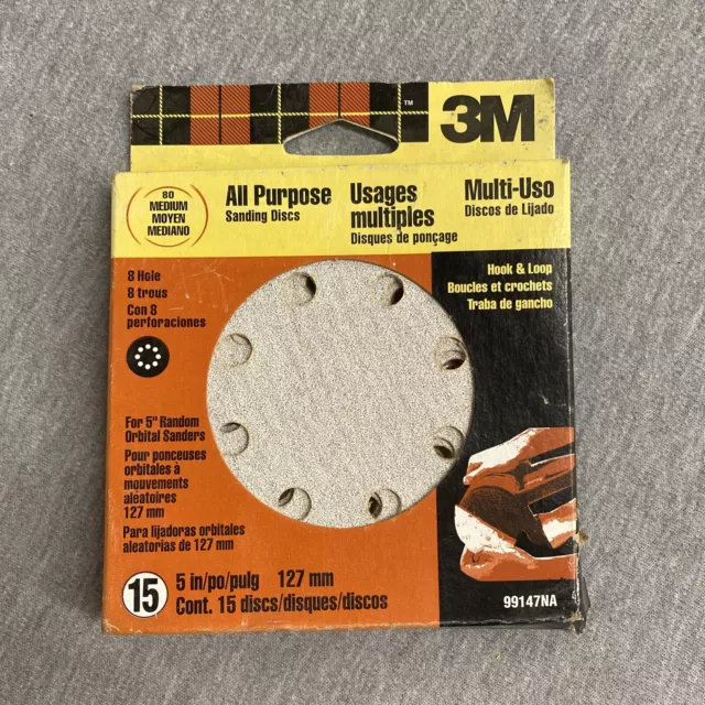 3M 99147ES-C 5" Aluminum Oxide Hook and Loop Sanding Disc 80 Grit Coarse 15 pc.