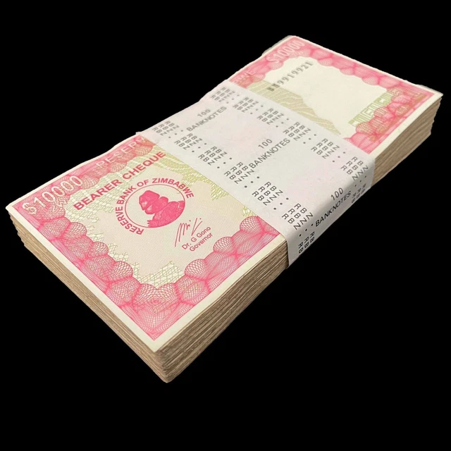 Zimbabwe 100 x 10000 Dollar 2005 - Pick- 22e - Bundle 100 PCS - USED
