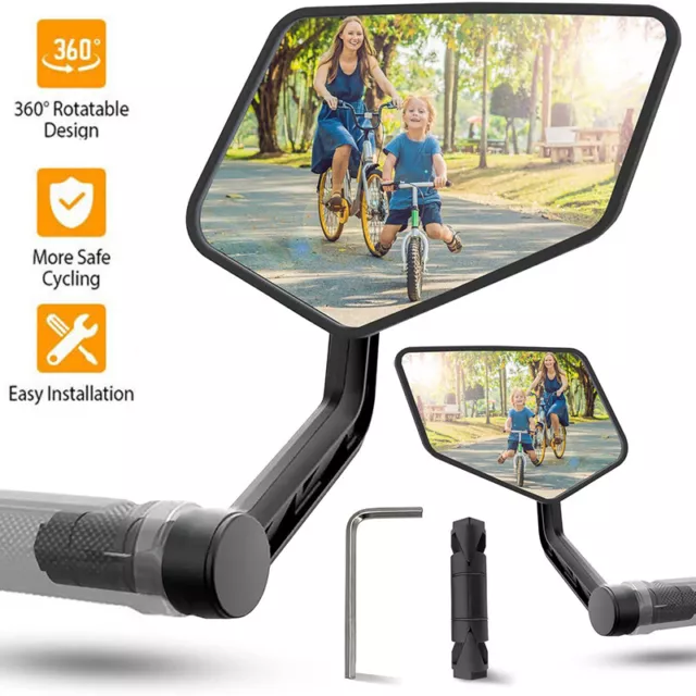 Bike Mirror,360°Rotatable Cycling Rear View Mirror,Bike Handlebar End Mirrors