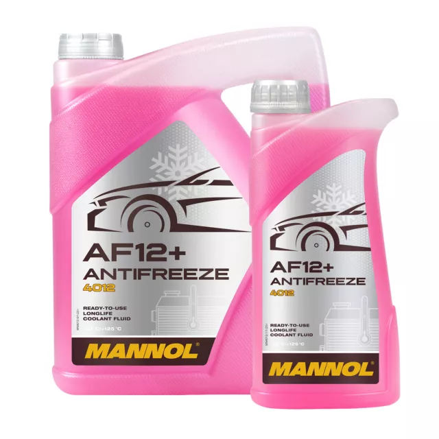 6 (5+1) Liter MANNOL Antifreeze AF12+ Frostschutz Fertiggemisch rot (-40°C)
