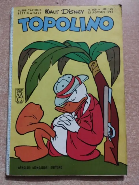 Ed. Mondadori  Serie  Topolino   N°  508   1965  Originale  !!!!!