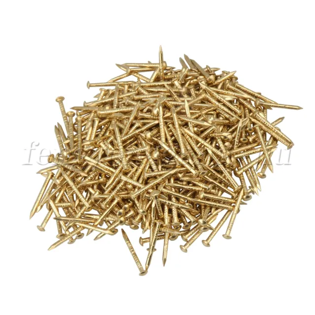 500PCS 2.8mmx18mm Small Copper Nails for Furniture Antique Round Head Brass