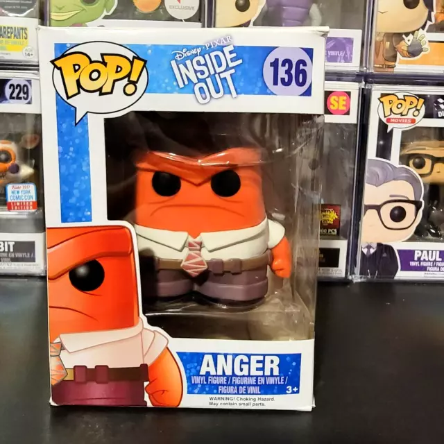 Funko Pop Disney Pixar Inside Out Anger #136 Vinyl Figure With Protector