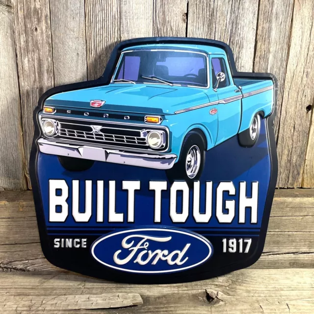 Ford Trucks Built Tough F Series 12"  Metal Tin Sign Vintage Man Cave Garage New