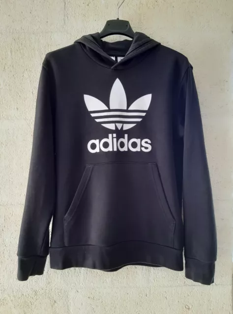 adidas Felpa con cappuccio Unisex - Bambini nero bianco