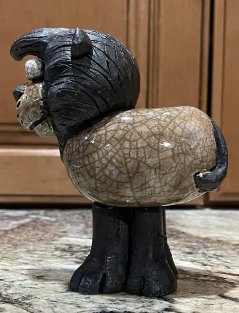 Südafrika handgefertigte verrückte Ton Raku Keramik Löwe Figur 3