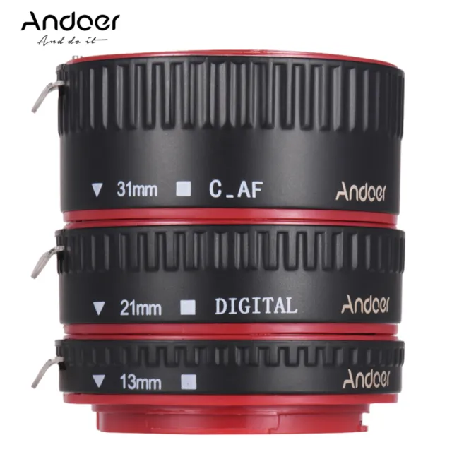 Andoer Auto Focus 13mm /21mm/ 31mm AF Macro Extension Tube Adapter Ring Q0O6