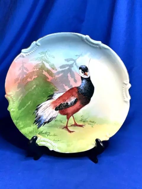 Coronet Limoges hand painted artist signed Game Bird plate