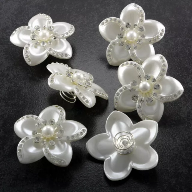 Große Curlies Haar Schmuck Stecker Spange Hochzeit Kommunion Blume Brautfrisur