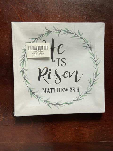 NWT Farmhouse He is Risen Wooden Box Sign Desk Decor Christian Decor Holiday