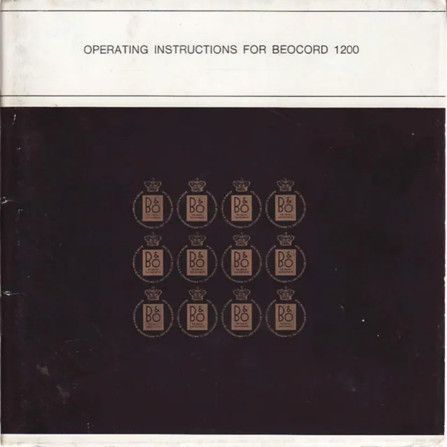 Operating Instructions for Bang Olufsen Beocord 1200
