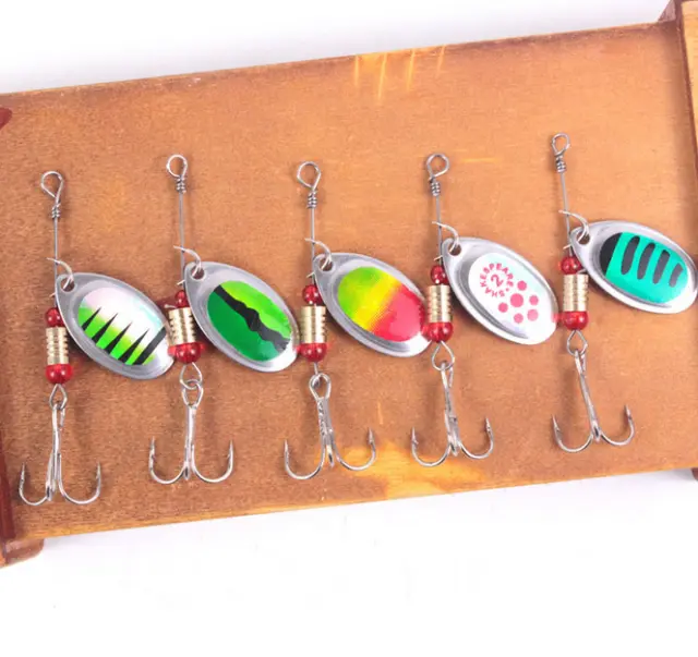 30pcs 6cm/3g Trout Spoon Metal Fishing Lures Spinner Baits Bass Tackle Colorful